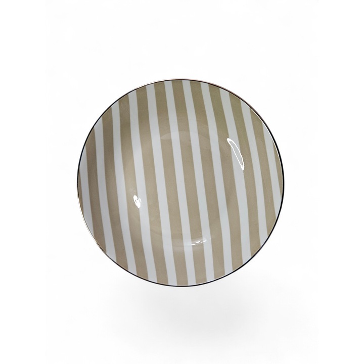 Mélytányér kerámiából, Kamipex, 20 cm, fehér-krém