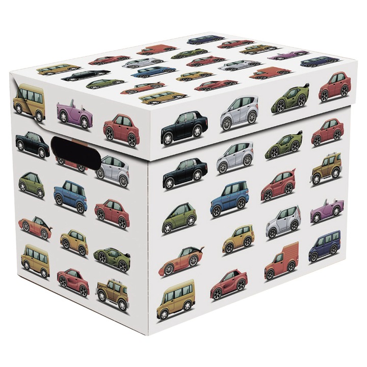 Cutie depozitare cu capac DekorHome, multicolor, 33.1x25x26cm, imprimeu decorativ, stivuibil