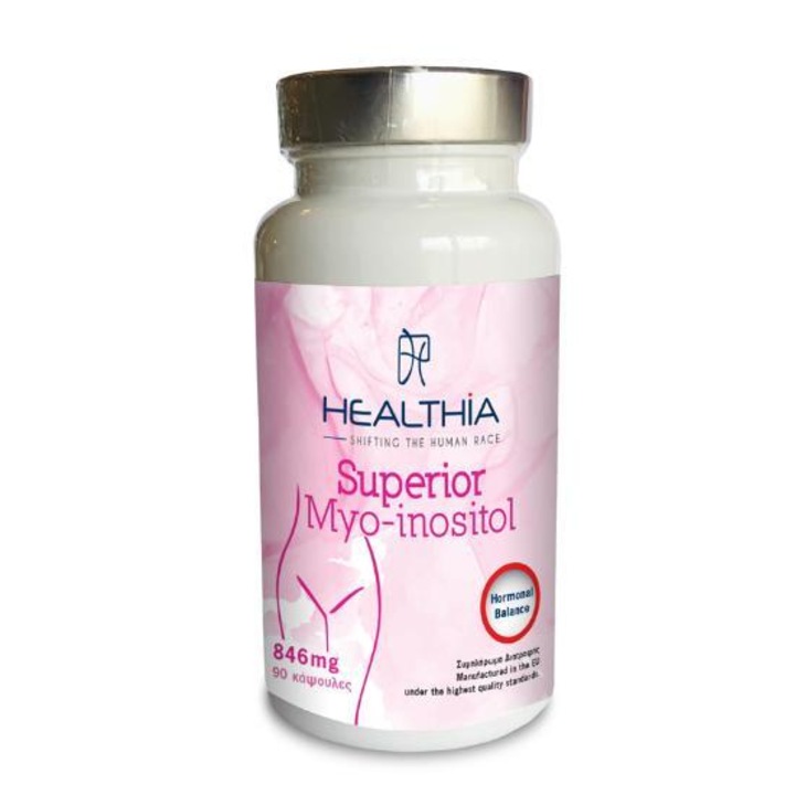 Supliment alimentar Healthia Myo-Inositol, 60 capsule, vegan, fara gluten, fara lactoza