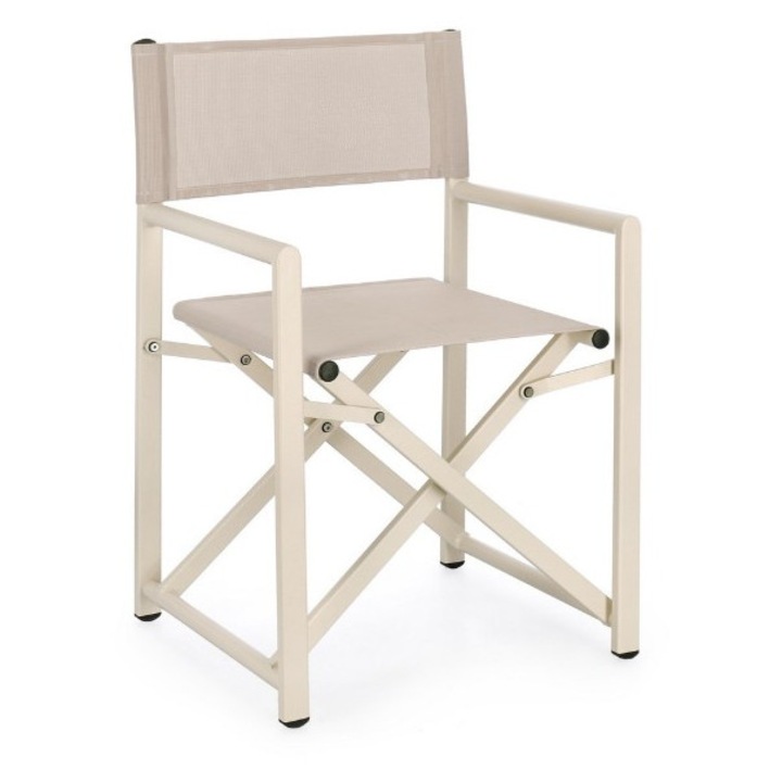Taylor 2 db kerti szék, terasz szék, alumínium textilen bézs 56x48x86h