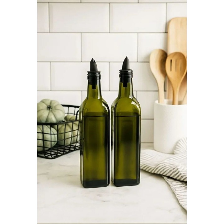 Set oliviere 2 piese, Hermia Concept, sticla, transparent, 6x6x29cm