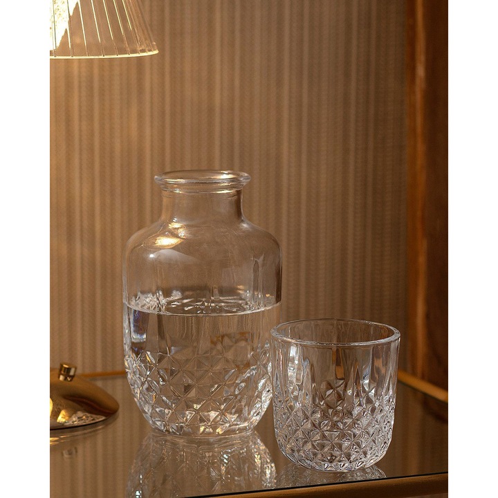 Sticla transparenta, Hermia Concept, 9,3x9,3x20cm, 525ml, set 1 bucata