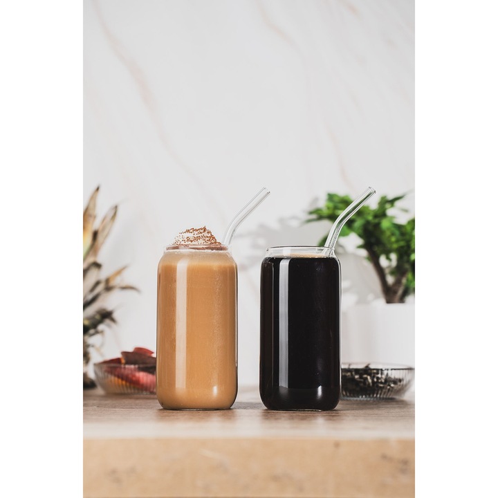 Üveg pohárkészlet, Hermia Concept, átlátszó, 8x8x14cm, 2 darab