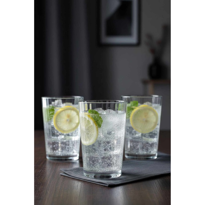 Set pahare din sticla (6 piese), Hermia Concept, transparent, 7x7x11,5cm, 205ml