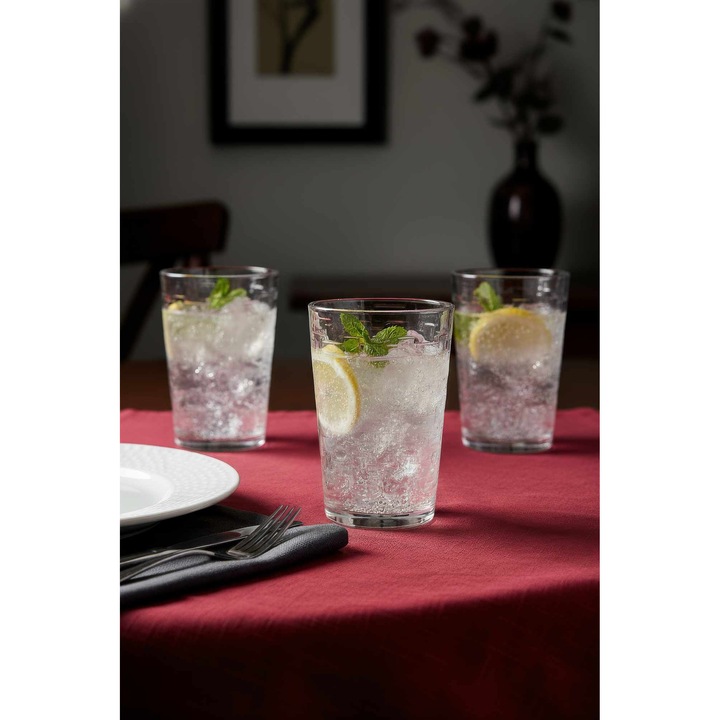 Üveg pohárkészlet 417, átlátszó, 6,7x6,7x10cm, 202ml, 6 darab