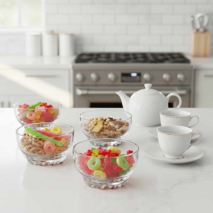 Set boluri din sticla (6 piese), Hermia Concept, transparent, 10x10x6cm, 275ml