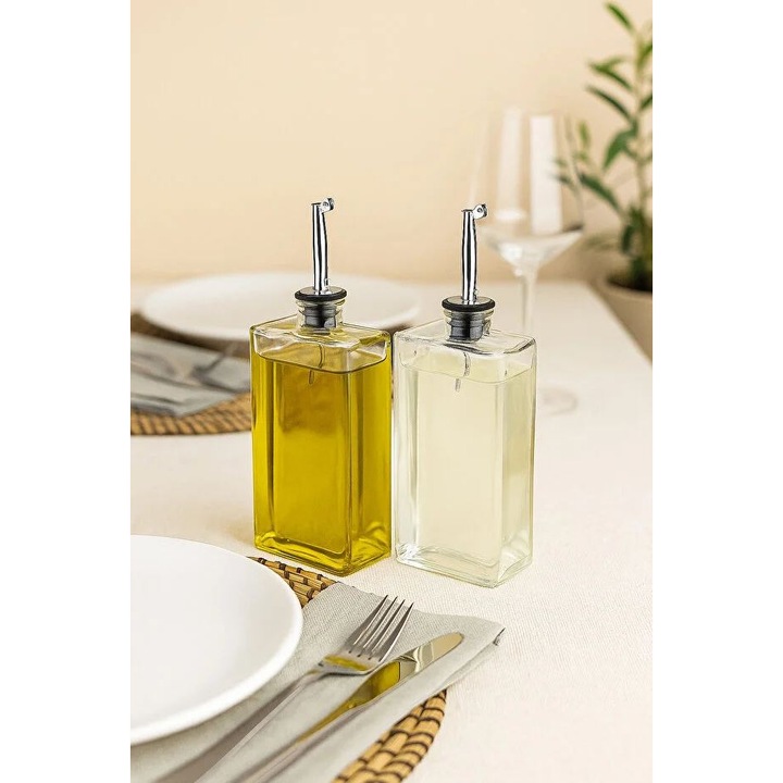 Set dozatoare ulei din sticla, Hermia Concept, transparent, 16,5x8,5cm, 2 piese