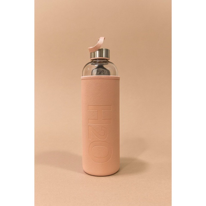 Стъклена бутилка Hermia Concept 774, бежова, 6x6x26см, 1000мл