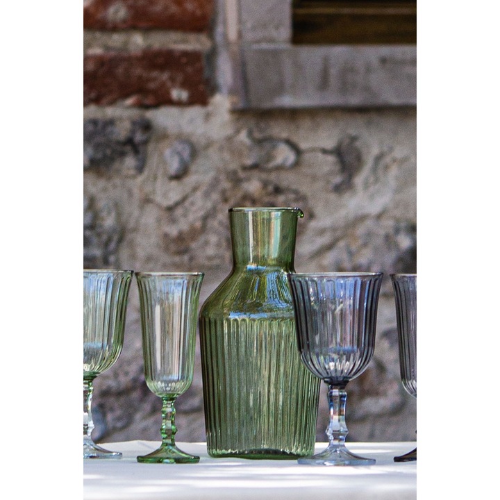 Стъклена бутилка Hermia Concept, 1000 мл, зелена, 9x9x21,5 см