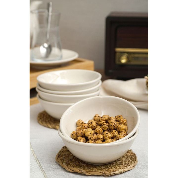 Set boluri aperitive, Hermia Concept, alb, 10x10x4cm, 6buc