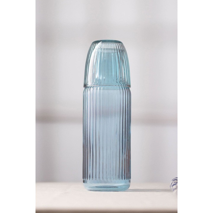 Set sticle din sticla, Hermia Concept, 1000 ml, 8x8x25,7 cm, albastru