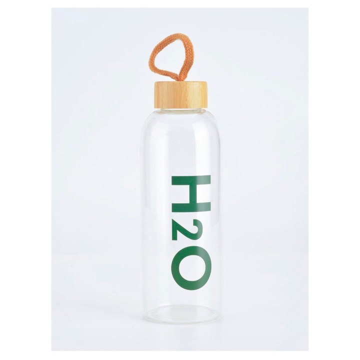 Стъклена бутилка, Hermia Concept, 600 мл, прозрачна, 7x7x20 см