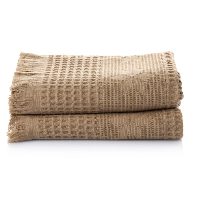 Комплект памучни кърпи, Colorful Cotton, 50x90см, 400гр/м², кафяв, 2 броя