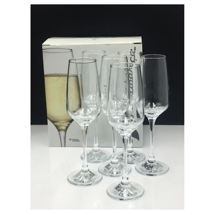 Set pahare de vin Hermia Concept, transparent, 4,6x4,6x21,5cm, 195ml, 4 bucati
