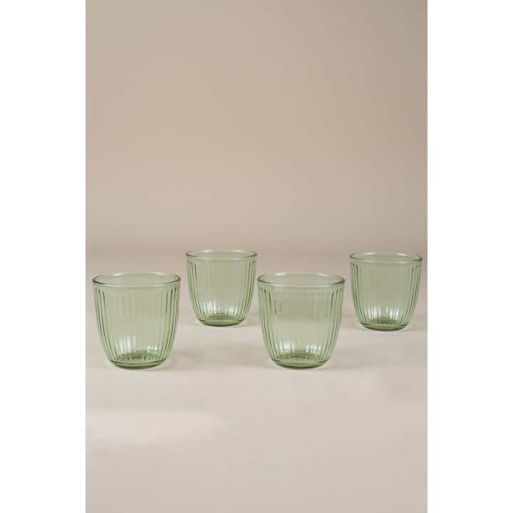 Set pahare Hermia Concept, verde, 8,6x8,6x8,5cm, 290ml 4 buc