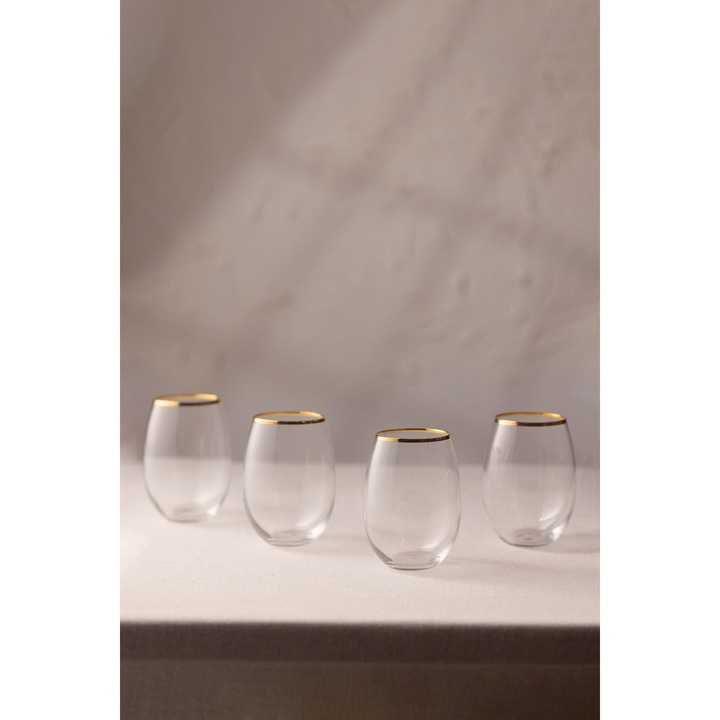 Set pahare Hermia Concept, 4 piese, transparent, 8,1x8,1x10,2cm, 350ml