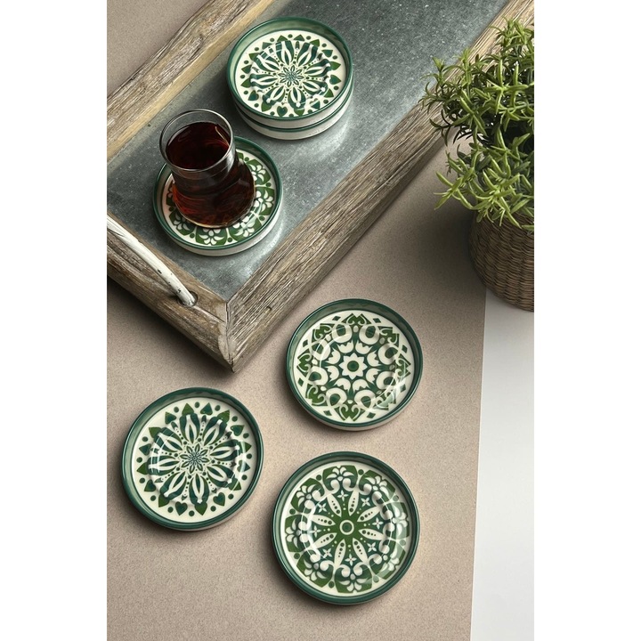 Tányérkészlet, Hermia Concept, 10x10x1,5cm, többszínű, 6 db