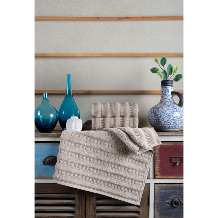 Комплект кърпи за ръце Colorful Cotton, капучино, 50x90см, 100% микропамук, 500 гр/м²