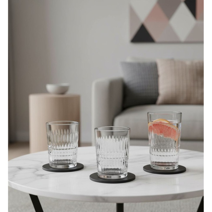 Hermia Concept pohárkészlet, 18 darabos, átlátszó, 320ml, 230ml, 350ml