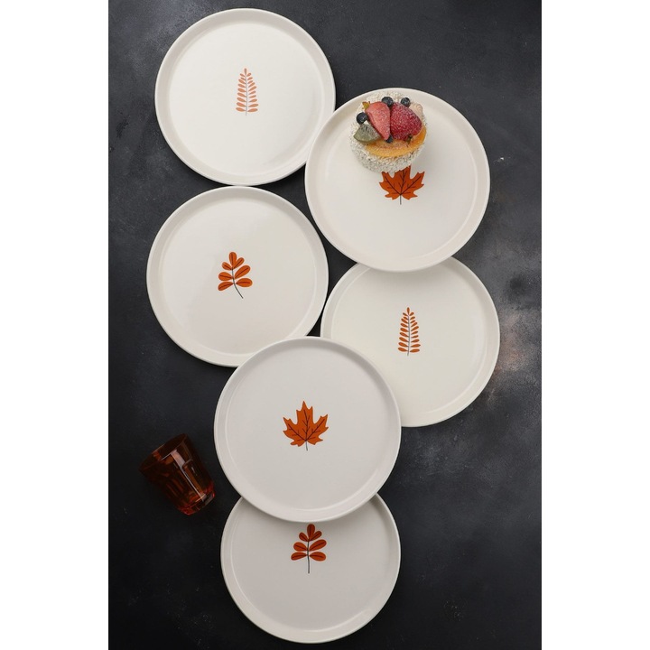 Hermia Concept 6 részes desszerttányér szett, fehér, 21x21x2cm