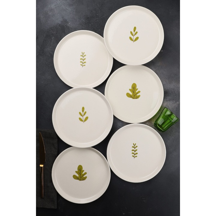 Hermia Concept 6 részes desszert tányérkészlet, fehér, 21x21x2cm