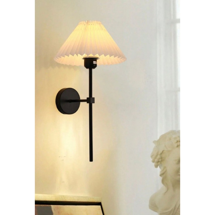 Аплик Opviq, модел 872, кремав, черен, размери 10x22см, обща височина 49см, тип фасунга 1 x E27