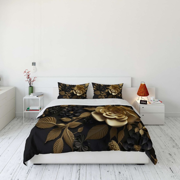 Színes pamut ágyneműgarnitúra, 200x200cm, 2 párna 60x60cm, többszínű