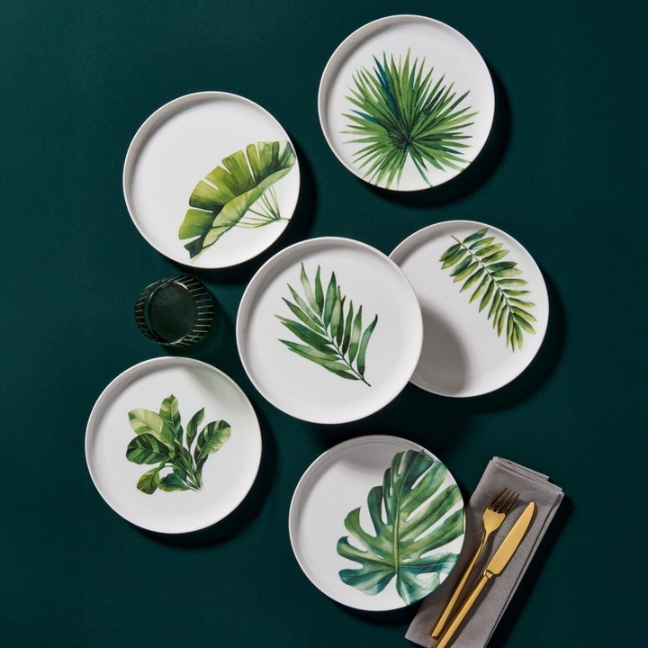 Hermia Concept desszertes tányér készlet, 6 darabos, 21x21x2cm, többszínű