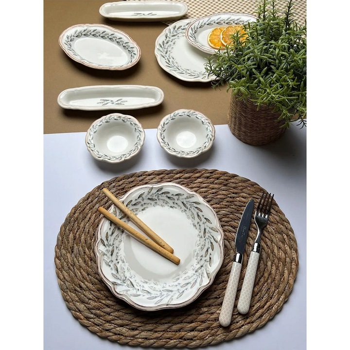 Set de mic dejun 14 piese, Hermia Concept, multicolor, 20x7cm, 19x12cm