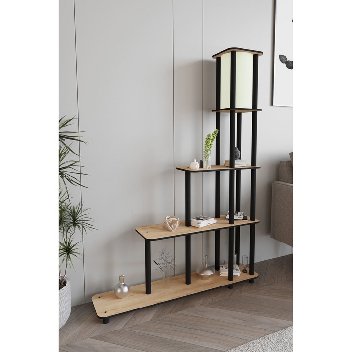 Lampadar Opviq, model 085, lemn stejar, 1 x E27, 17x35cm, inaltime totala 150cm