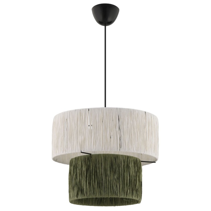 Lustra Opviq 937, verde, alb, negru, dimensiuni 30x32cm, inaltime ajustabila 42-70cm