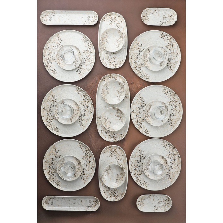 Set de mic dejun 29 piese, Hermia Concept, portelan, multicolor