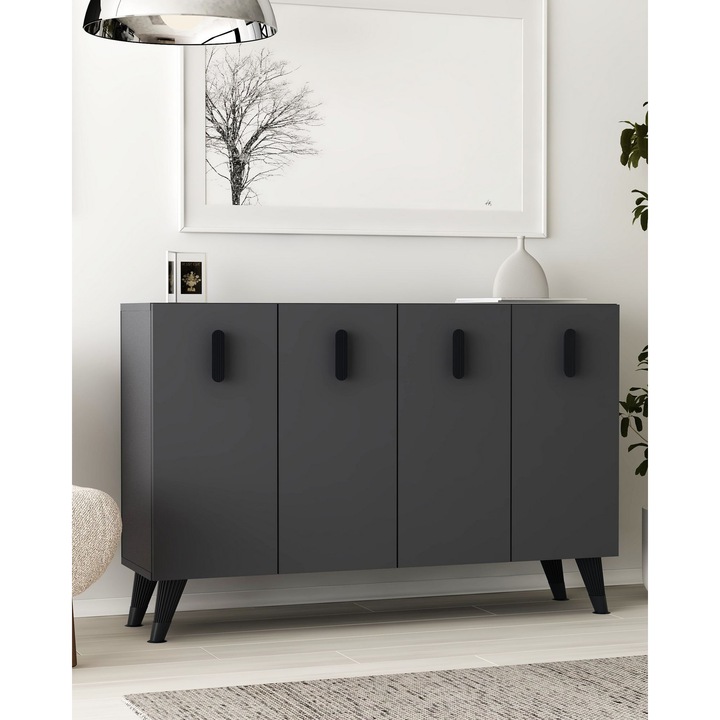 Masa Console 781, Woody Fashion, 100% melamina, 120x75x29,6cm, antracit