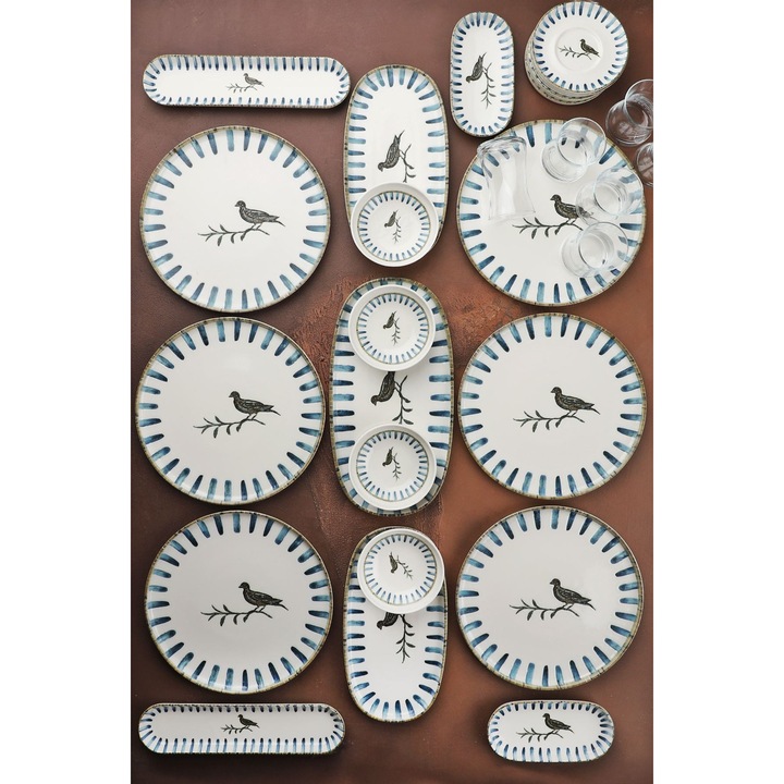 Set de mic dejun (29 piese), Hermia Concept, portelan, multicolor