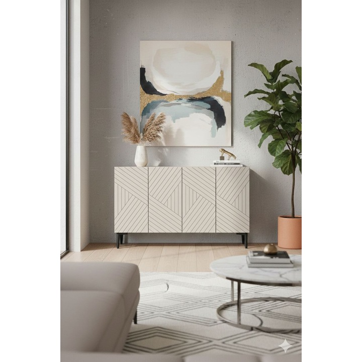 Masa Console 294, Woody Fashion, alb, 120x75x32cm, 3 rafturi