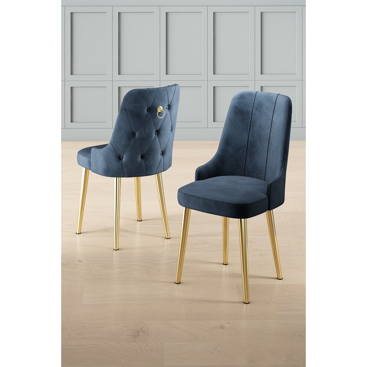 Set scaune Woody Fashion, 4 piese, metal, antracit, 46x94x46cm