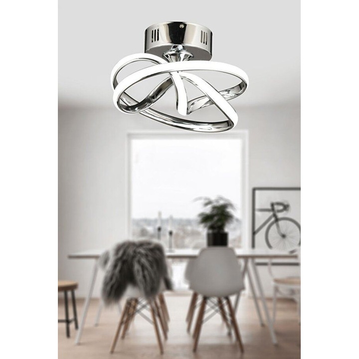 Лампа Opviq 879, метал, хром, размери 28х20см, тип цокъл 1 x LED