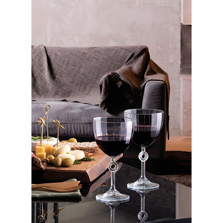 Set pahare de vin, Hermia Concept, transparent, 6,6x6,6x16,8cm, 270ml, 6 bucati