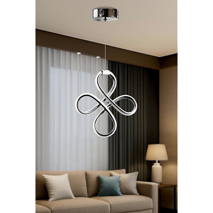 Лампа Opviq 923, метал, хром, регулируема височина 30-80см, размери на основата 10x5см