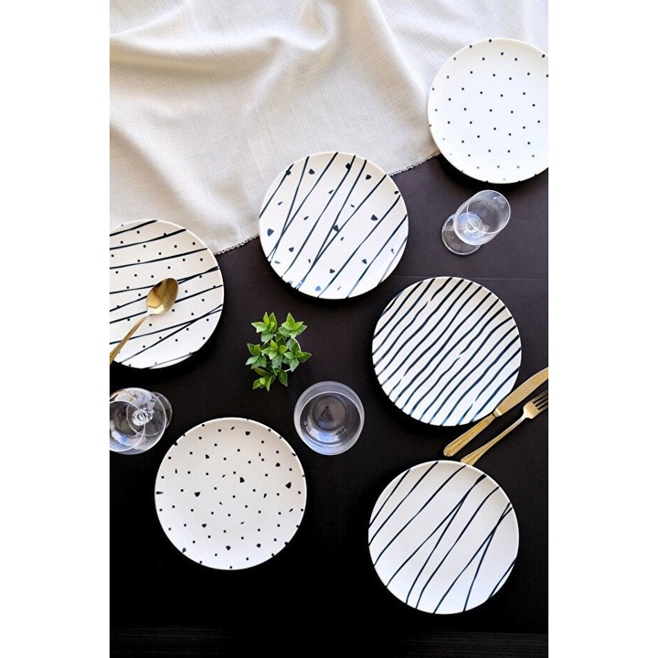 Desszert tányérkészlet (6 darab), Hermia Concept, 20x20x2cm, többszínű