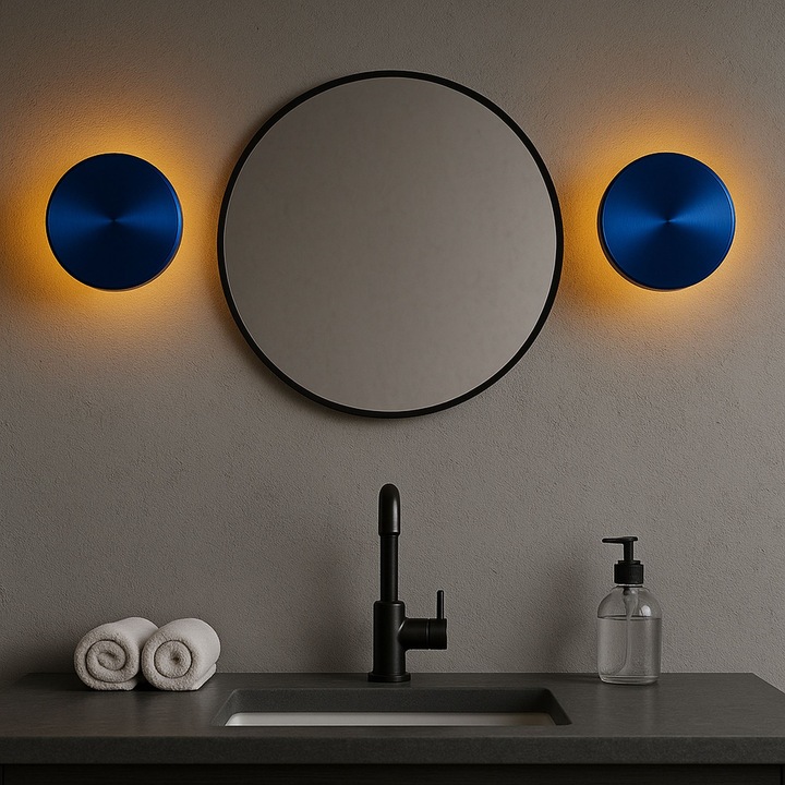 Аплик Opviq 807, метален, син, размери 12x2см, 7x3см