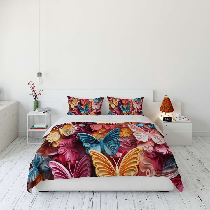 Colorful Cotton ágyneműhuzat garnitúra, 200x200cm, 2 párnahuzat 60x60cm, többszínű