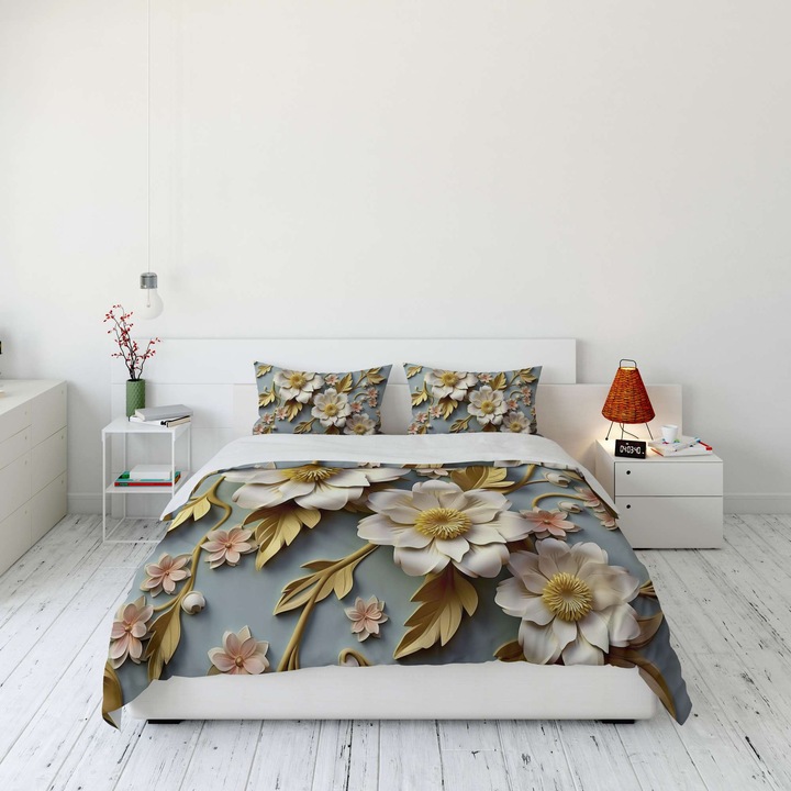 Colorful Cotton ágynemű garnitúra, 200x200cm, 2 párna 60x60cm, többszínű