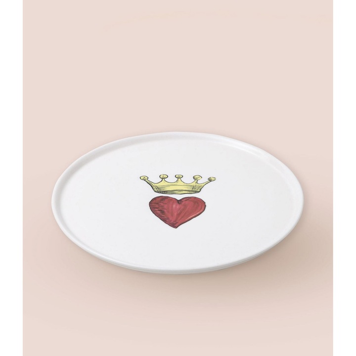 Hermia Concept kerámia tányérkészlet (6 darab), fehér, piros, sárga, 26x26x1cm