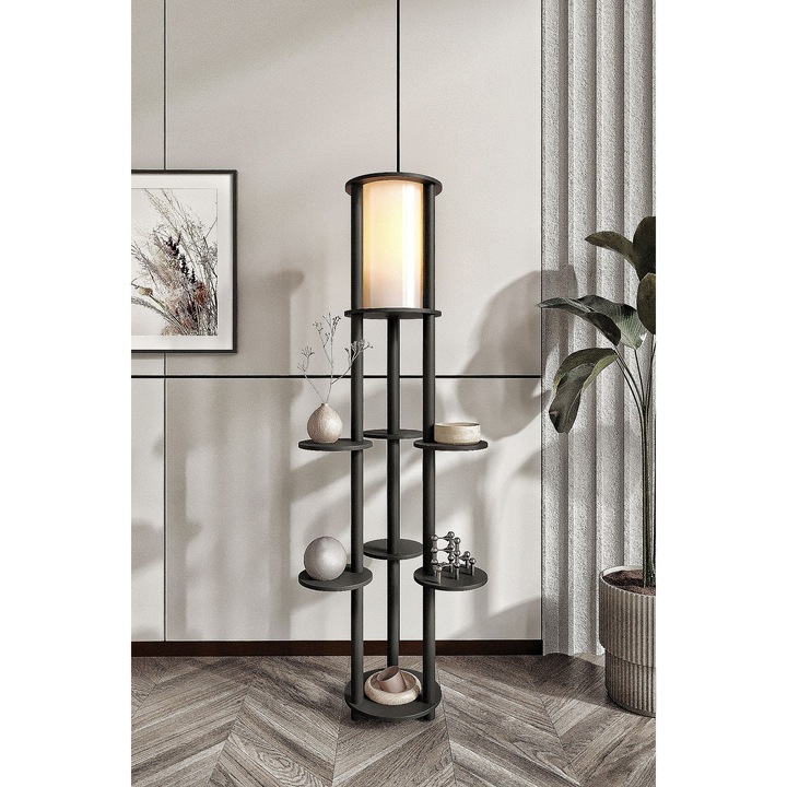 Lampadar Opviq, model 115, negru, 1 x E27, 150 cm, 17 cm diametru