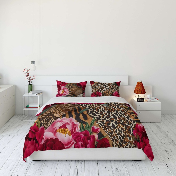 Colorful Cotton ágynemű garnitúra, 200x200cm, 2 párna 60x60cm, többszínű