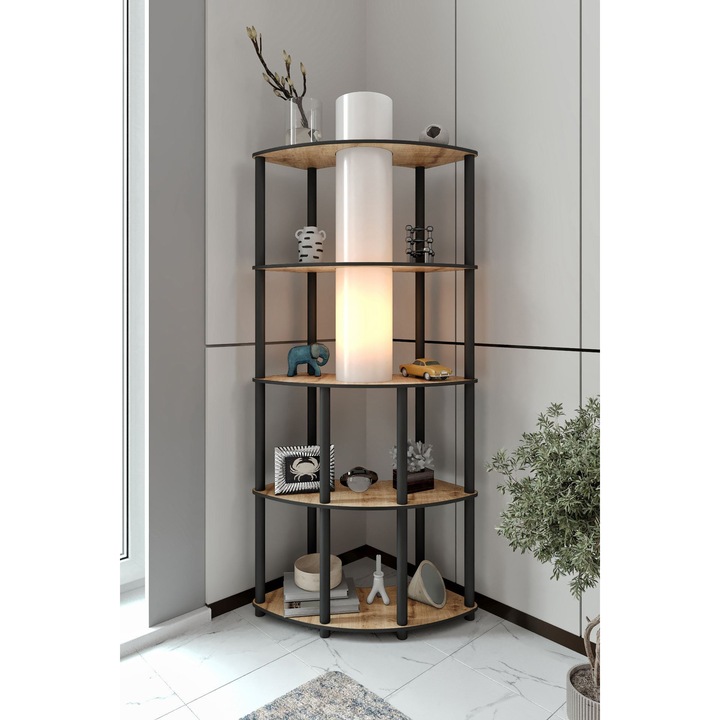 Lampadar Opviq 078, MDF, capac PVC, 17cm, 150cm, culoare stejar