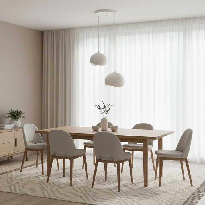 Lustra Opviq 805, бял, размери 34x29x23см, регулируема височина 30-120см, фасунга 2xE27