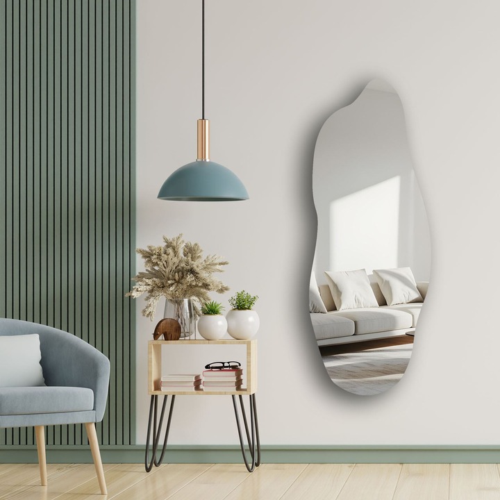 Oglinda Woody Fashion, 52x135cm, 4mm grosime, fundal negru, set 1 bucata