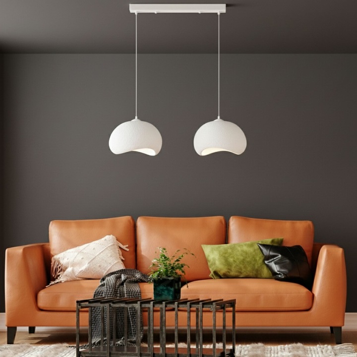 Лампа Opviq 751, метал, бял, 30-120 см, 2 x E27, 34x29x23 см